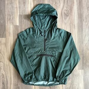 Vintage Gap Anorak 1/2 Zip Pullover Hooded Jacket Size S Green Teal Grunge